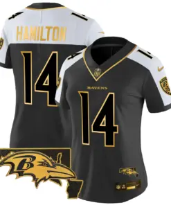 Baltimore Ravens Nike Women's Maryland Patch Gold Vapor Limited Stitched Jersey - Black - Image 31