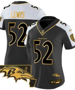 Baltimore Ravens Nike Women's Maryland Patch Gold Vapor Limited Stitched Jersey - Black - Image 33