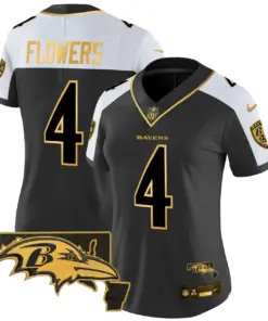 Baltimore Ravens Nike Women's Maryland Patch Gold Vapor Limited Stitched Jersey - Black - Image 34