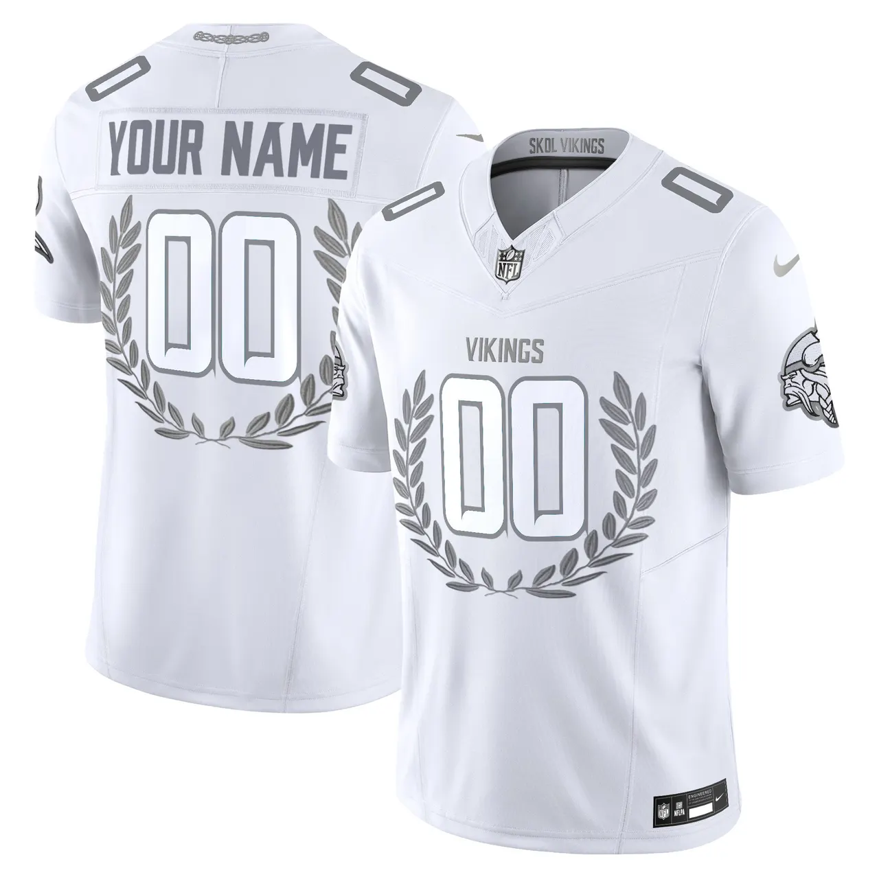 Minnesota Vikings Nike MVP Platinum Vapor Custom Limited Stitched Jersey - White