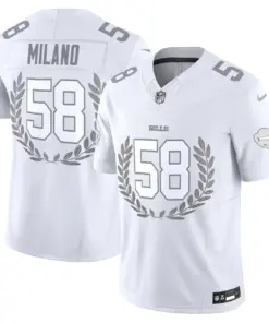 Buffalo Bills Nike MVP Platinum Vapor Limited Stitched Jersey - White - Image 5