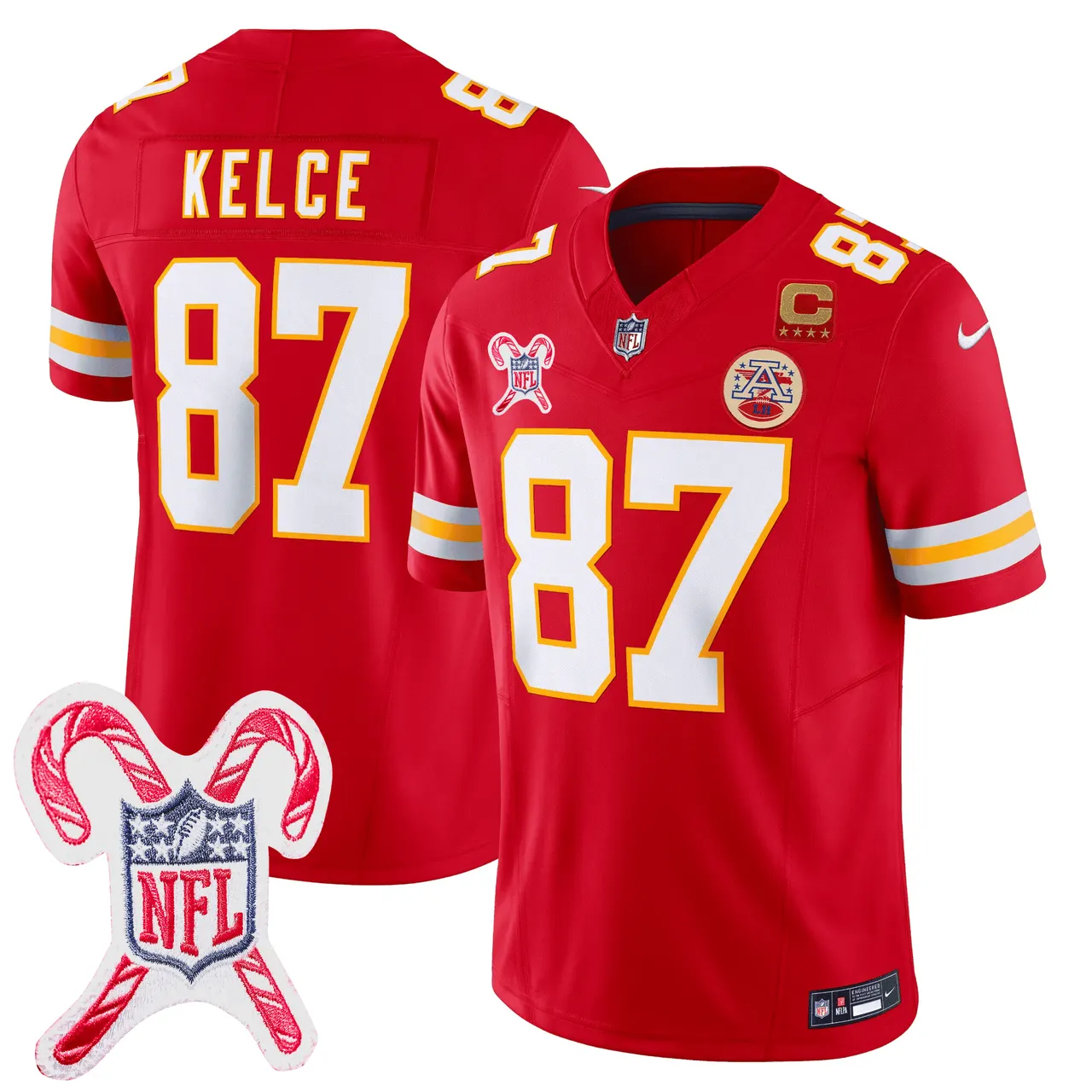 Kansas City Chiefs Nike Christmas Patch Limited Jersey - Red - Image 3