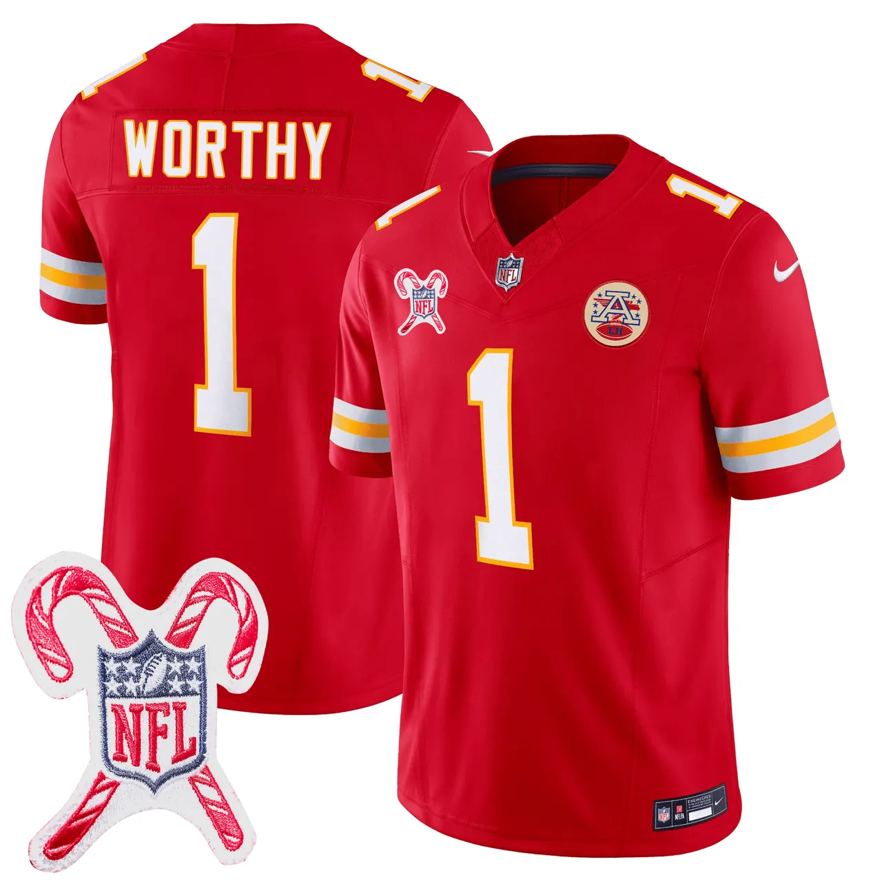 Kansas City Chiefs Nike Christmas Patch Limited Jersey - Red - Image 7