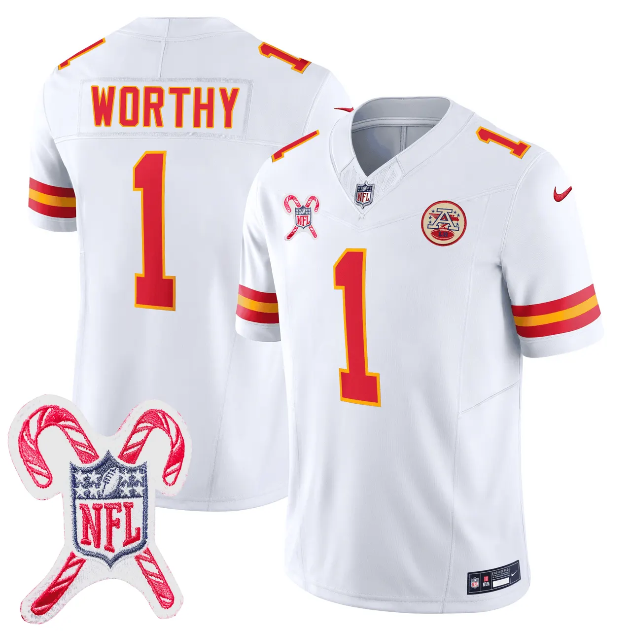 Kansas City Chiefs Nike Christmas Patch Limited Jersey - Red - Image 8