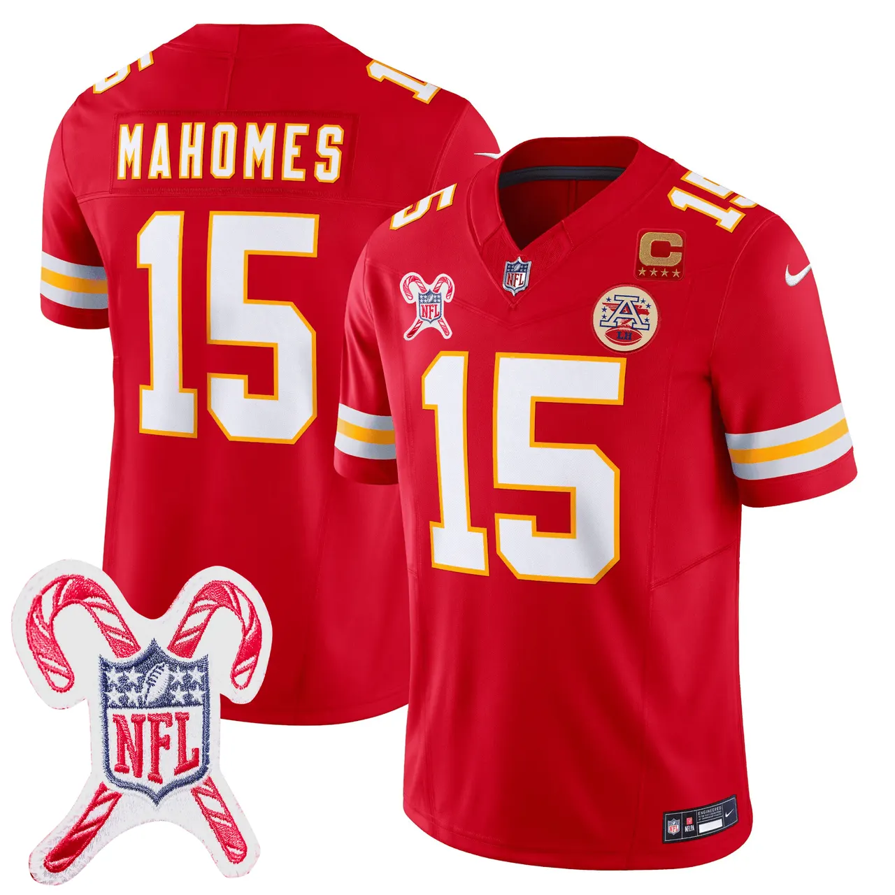 Kansas City Chiefs Nike Christmas Patch Limited Jersey - Red