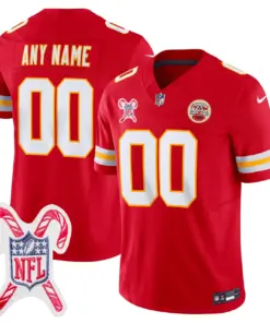 Kansas City Chiefs Nike Christmas Patch Custom Limited Jersey - Red