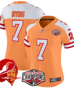 Alternative view of Baker Mayfield Tampa Bay Buccaneers Nike Women's 2024 NFC South Division Champions Patch Vapor Limited Stitched Jersey - Orange