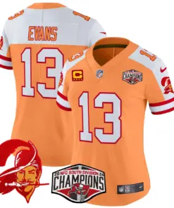 Baker Mayfield Tampa Bay Buccaneers Nike Women's 2024 NFC South Division Champions Patch Vapor Limited Stitched Jersey - Orange - Image 4