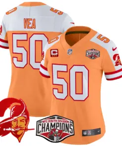 Baker Mayfield Tampa Bay Buccaneers Nike Women's 2024 NFC South Division Champions Patch Vapor Limited Stitched Jersey - Orange - Image 6
