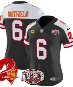 Baker Mayfield Tampa Bay Buccaneers Nike Women's 2024 NFC South Division Champions Patch Vapor Limited Stitched Jersey - Orange - Image 8