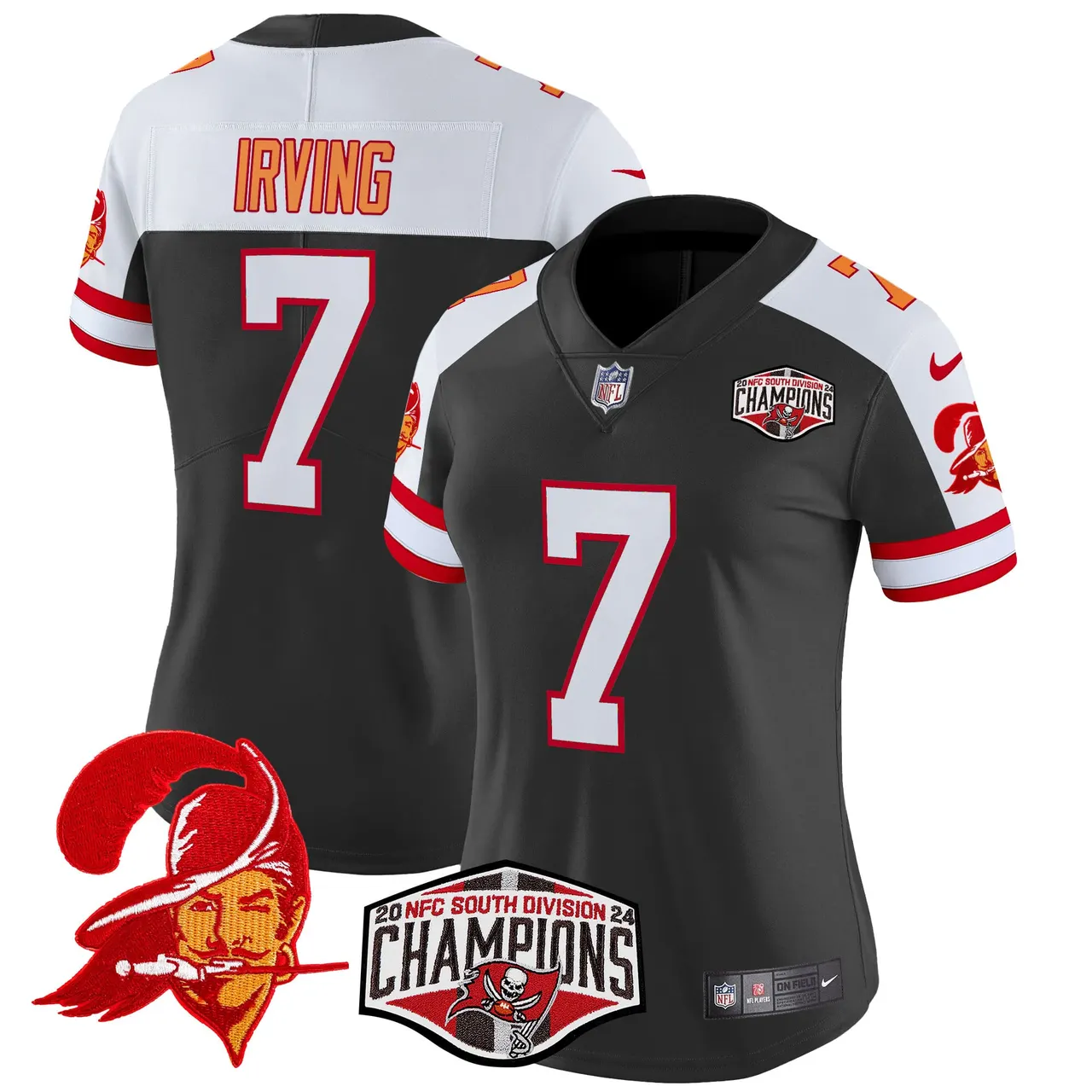 Baker Mayfield Tampa Bay Buccaneers Nike Women's 2024 NFC South Division Champions Patch Vapor Limited Stitched Jersey - Orange - Image 9