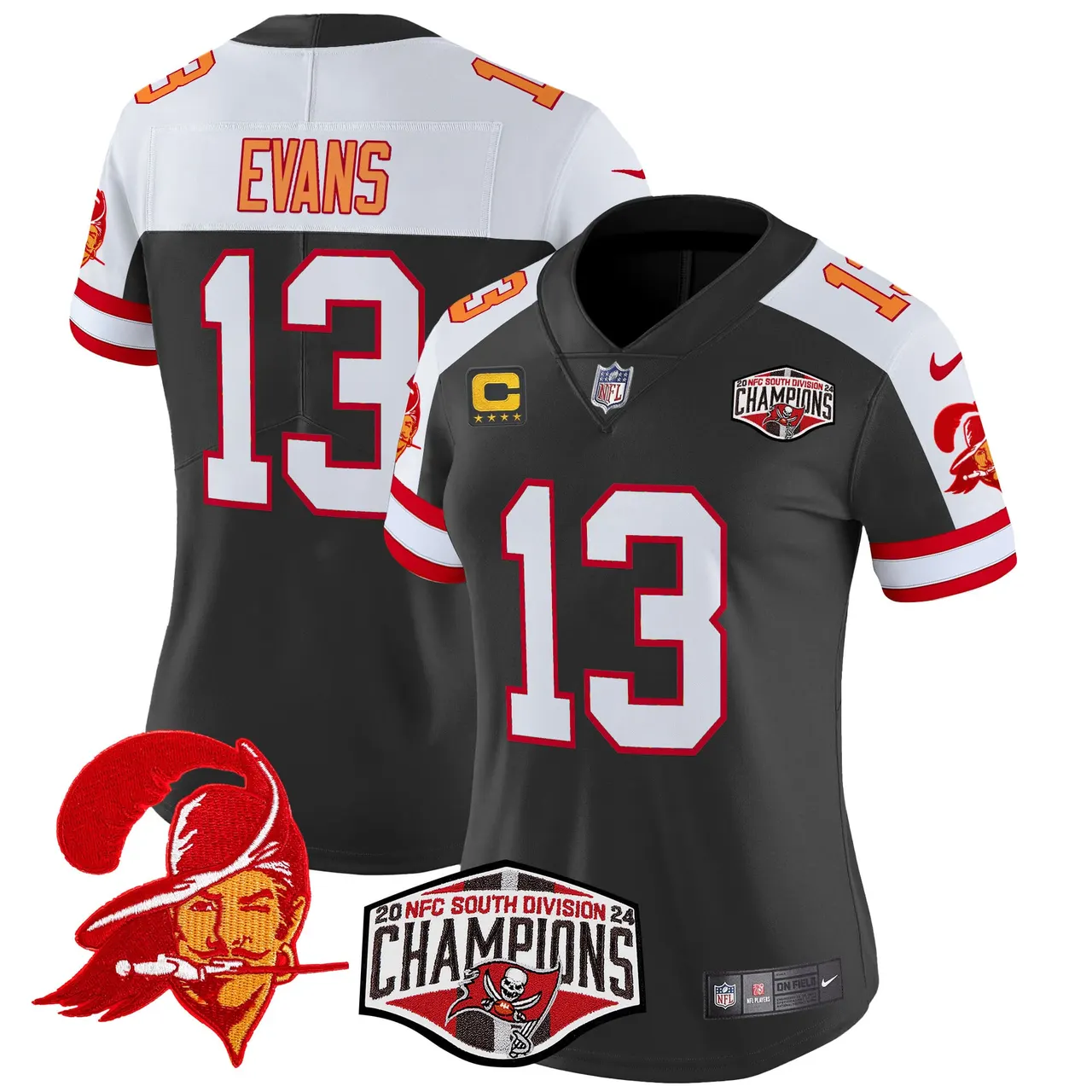 Baker Mayfield Tampa Bay Buccaneers Nike Women's 2024 NFC South Division Champions Patch Vapor Limited Stitched Jersey - Orange - Image 11
