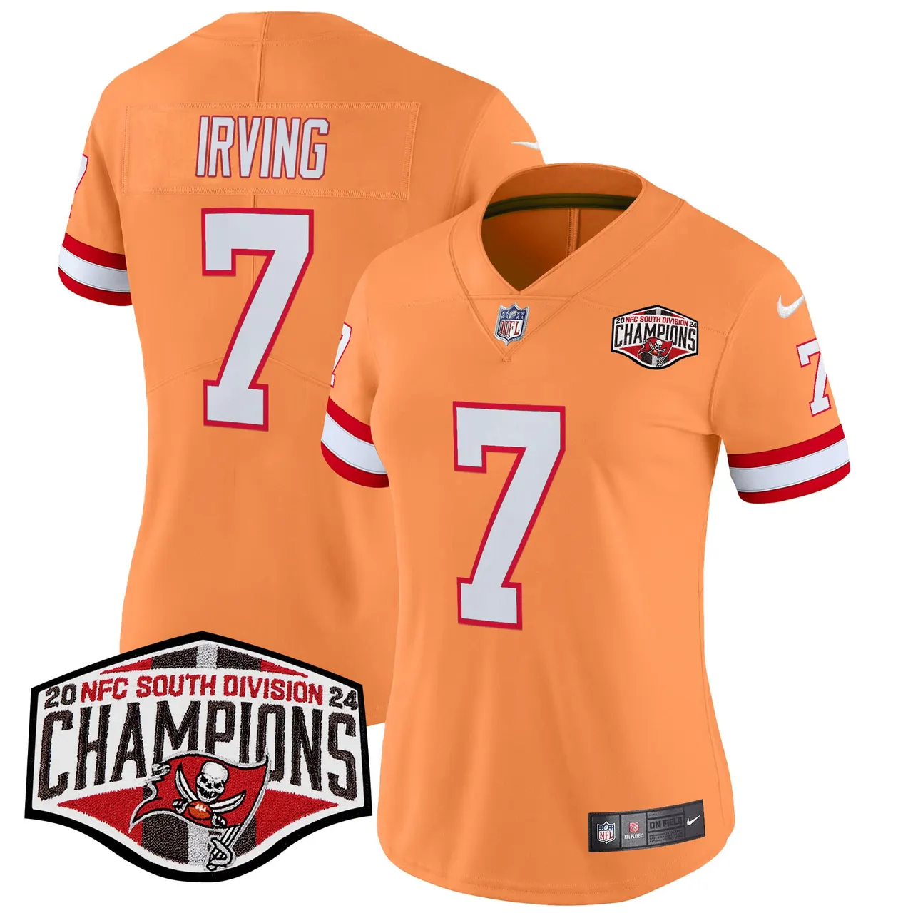 Baker Mayfield Tampa Bay Buccaneers Nike Women's 2024 NFC South Division Champions Patch Vapor Limited Stitched Jersey - Orange - Image 16