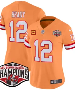 Baker Mayfield Tampa Bay Buccaneers Nike Women's 2024 NFC South Division Champions Patch Vapor Limited Stitched Jersey - Orange - Image 17