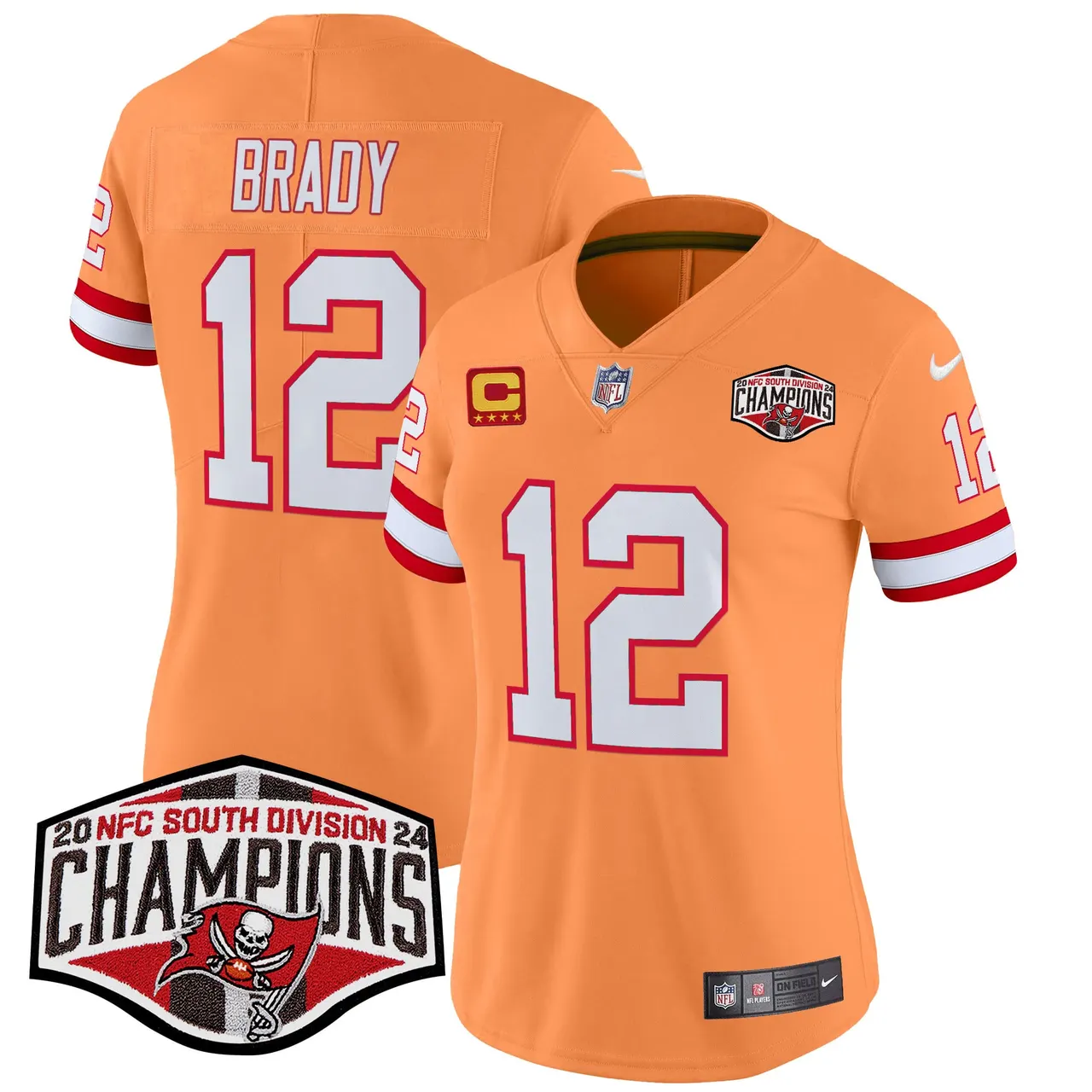 Baker Mayfield Tampa Bay Buccaneers Nike Women's 2024 NFC South Division Champions Patch Vapor Limited Stitched Jersey - Orange - Image 17