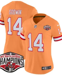Baker Mayfield Tampa Bay Buccaneers Nike Women's 2024 NFC South Division Champions Patch Vapor Limited Stitched Jersey - Orange - Image 19