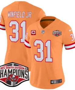 Baker Mayfield Tampa Bay Buccaneers Nike Women's 2024 NFC South Division Champions Patch Vapor Limited Stitched Jersey - Orange - Image 21