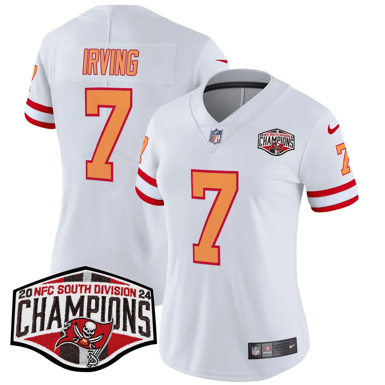 Baker Mayfield Tampa Bay Buccaneers Nike Women's 2024 NFC South Division Champions Patch Vapor Limited Stitched Jersey - Orange - Image 23