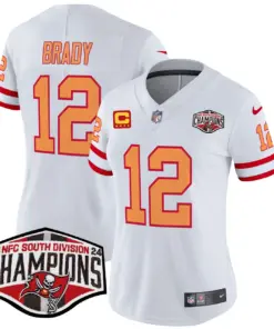 Baker Mayfield Tampa Bay Buccaneers Nike Women's 2024 NFC South Division Champions Patch Vapor Limited Stitched Jersey - Orange - Image 24