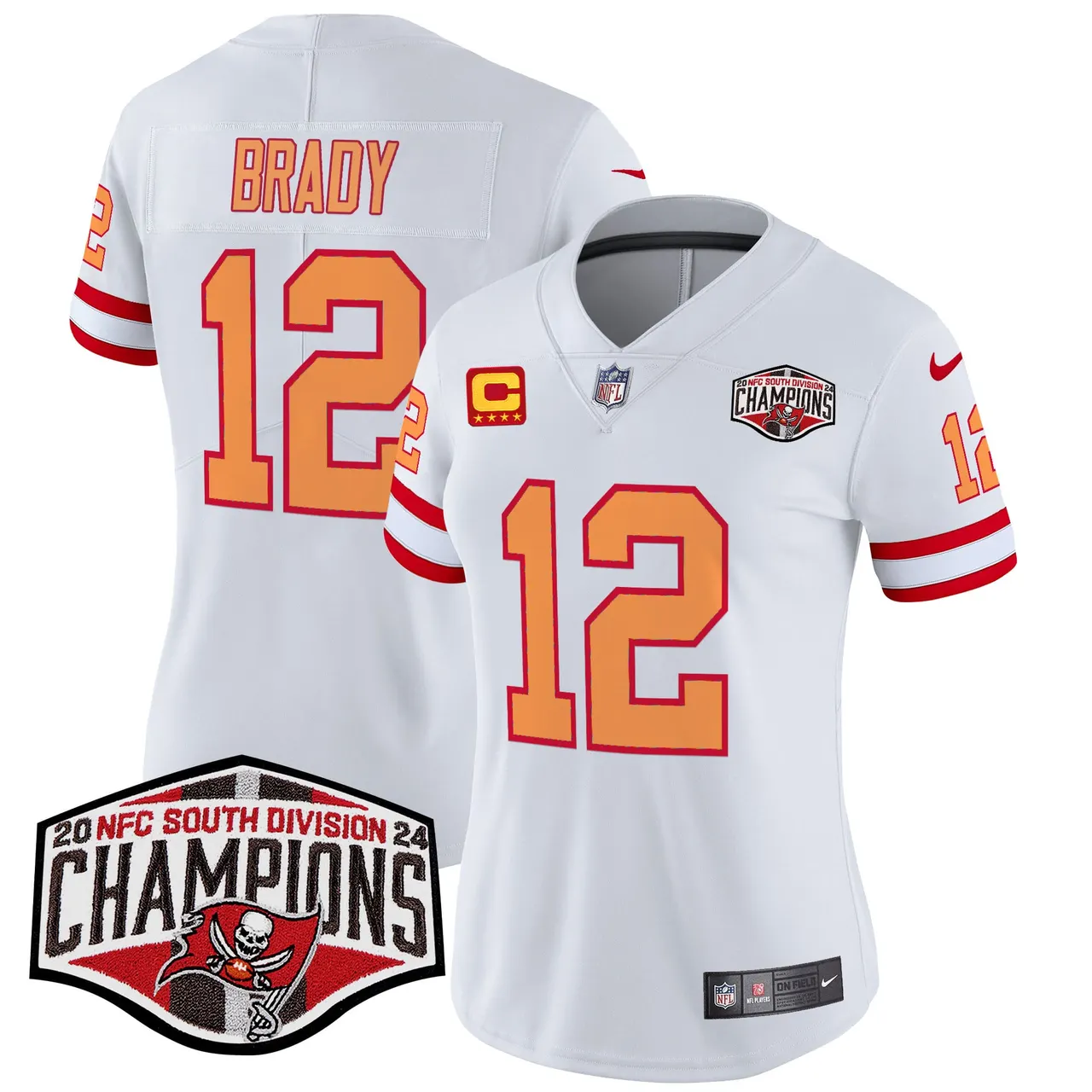 Baker Mayfield Tampa Bay Buccaneers Nike Women's 2024 NFC South Division Champions Patch Vapor Limited Stitched Jersey - Orange - Image 24