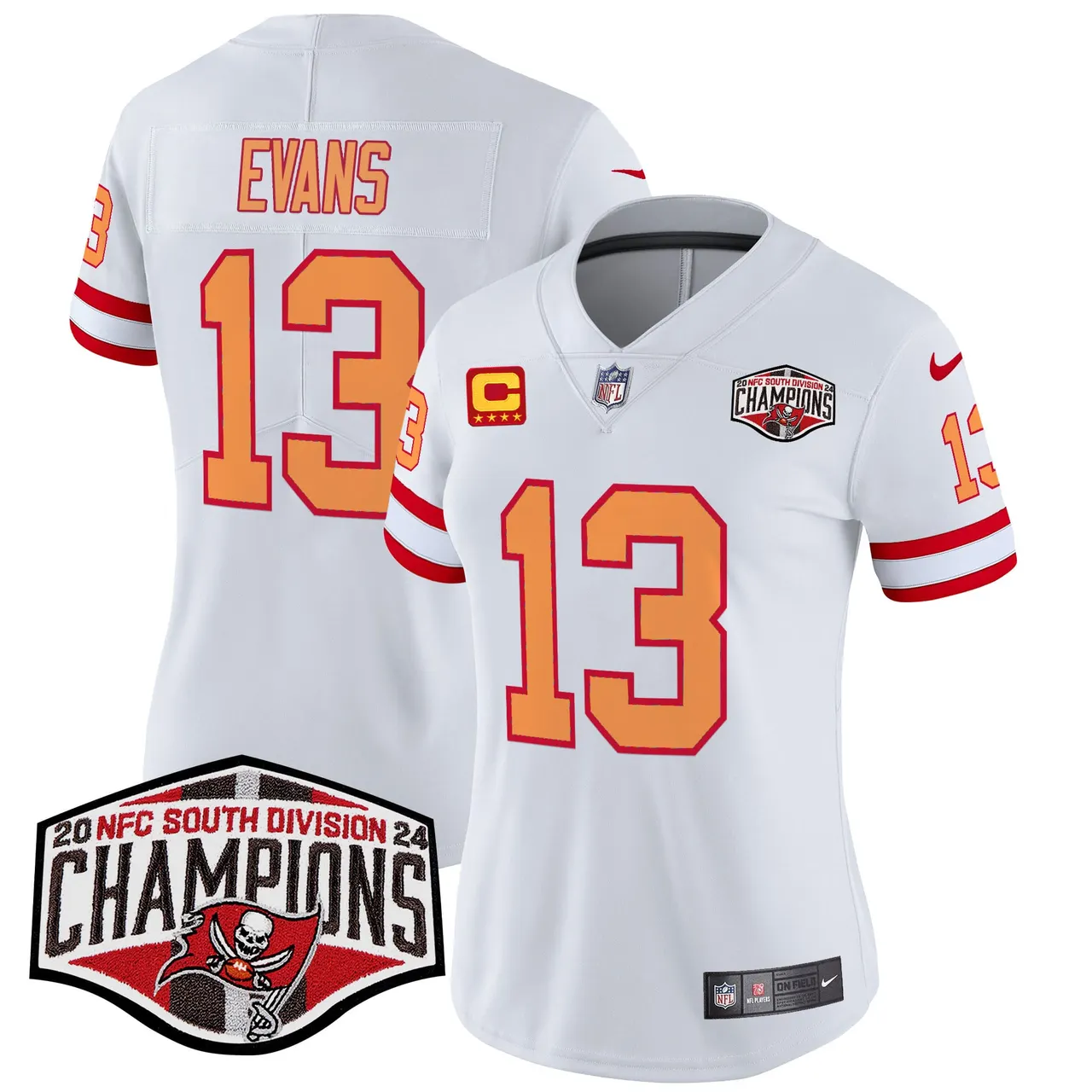 Baker Mayfield Tampa Bay Buccaneers Nike Women's 2024 NFC South Division Champions Patch Vapor Limited Stitched Jersey - Orange - Image 25