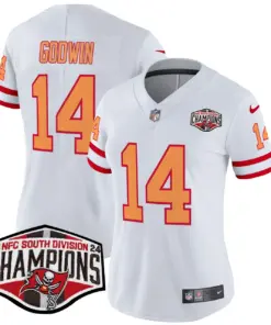 Baker Mayfield Tampa Bay Buccaneers Nike Women's 2024 NFC South Division Champions Patch Vapor Limited Stitched Jersey - Orange - Image 26