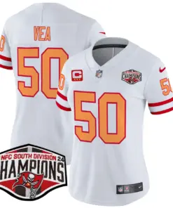 Baker Mayfield Tampa Bay Buccaneers Nike Women's 2024 NFC South Division Champions Patch Vapor Limited Stitched Jersey - Orange - Image 27
