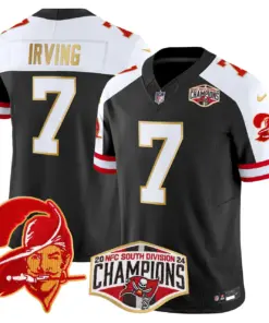 Baker Mayfield Tampa Bay Buccaneers Nike Gold Trim 2024 NFC South Division Champions Patch Vapor Limited Stitched Jersey - Orange - Image 9