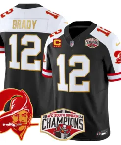 Baker Mayfield Tampa Bay Buccaneers Nike Gold Trim 2024 NFC South Division Champions Patch Vapor Limited Stitched Jersey - Orange - Image 10