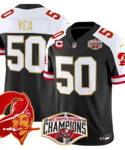 Baker Mayfield Tampa Bay Buccaneers Nike Gold Trim 2024 NFC South Division Champions Patch Vapor Limited Stitched Jersey - Orange - Image 13