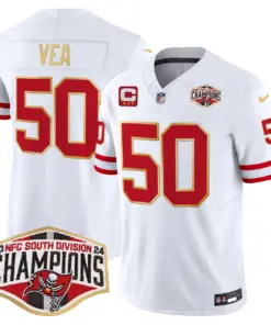 Baker Mayfield Tampa Bay Buccaneers Nike Gold Trim 2024 NFC South Division Champions Patch Vapor Limited Stitched Jersey - Orange - Image 27