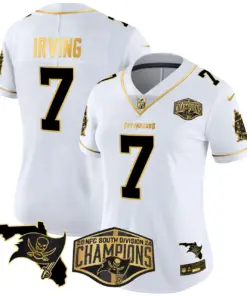 Baker Mayfield Tampa Bay Buccaneers Nike Women's 2024 NFC South Division Champions Patch Gold Vapor Limited Stitched Jersey - Black - Image 10