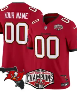 Tampa Bay Buccaneers Nike 2024 NFC South Division Champions Patch Vapor Custom Limited Stitched Jersey - Anthracite - Image 3