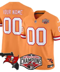 Tampa Bay Buccaneers Nike 2024 NFC South Division Champions Patch Vapor Custom Limited Stitched Jersey - Anthracite - Image 6