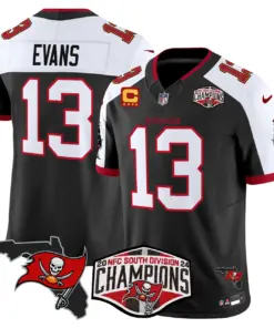 Baker Mayfield Tampa Bay Buccaneers Nike 2024 NFC South Division Champions Patch Vapor Limited Stitched Jersey - Anthracite - Image 3