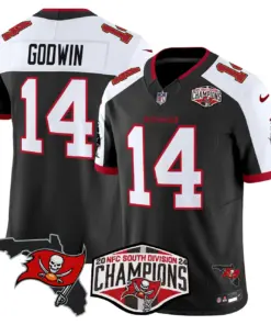 Baker Mayfield Tampa Bay Buccaneers Nike 2024 NFC South Division Champions Patch Vapor Limited Stitched Jersey - Anthracite - Image 4