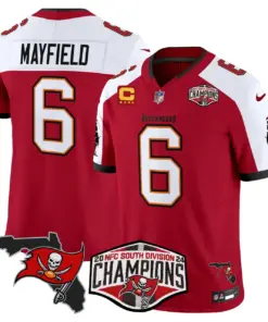 Baker Mayfield Tampa Bay Buccaneers Nike 2024 NFC South Division Champions Patch Vapor Limited Stitched Jersey - Anthracite - Image 8