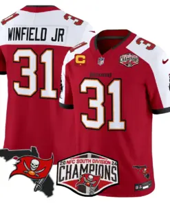 Baker Mayfield Tampa Bay Buccaneers Nike 2024 NFC South Division Champions Patch Vapor Limited Stitched Jersey - Anthracite - Image 13
