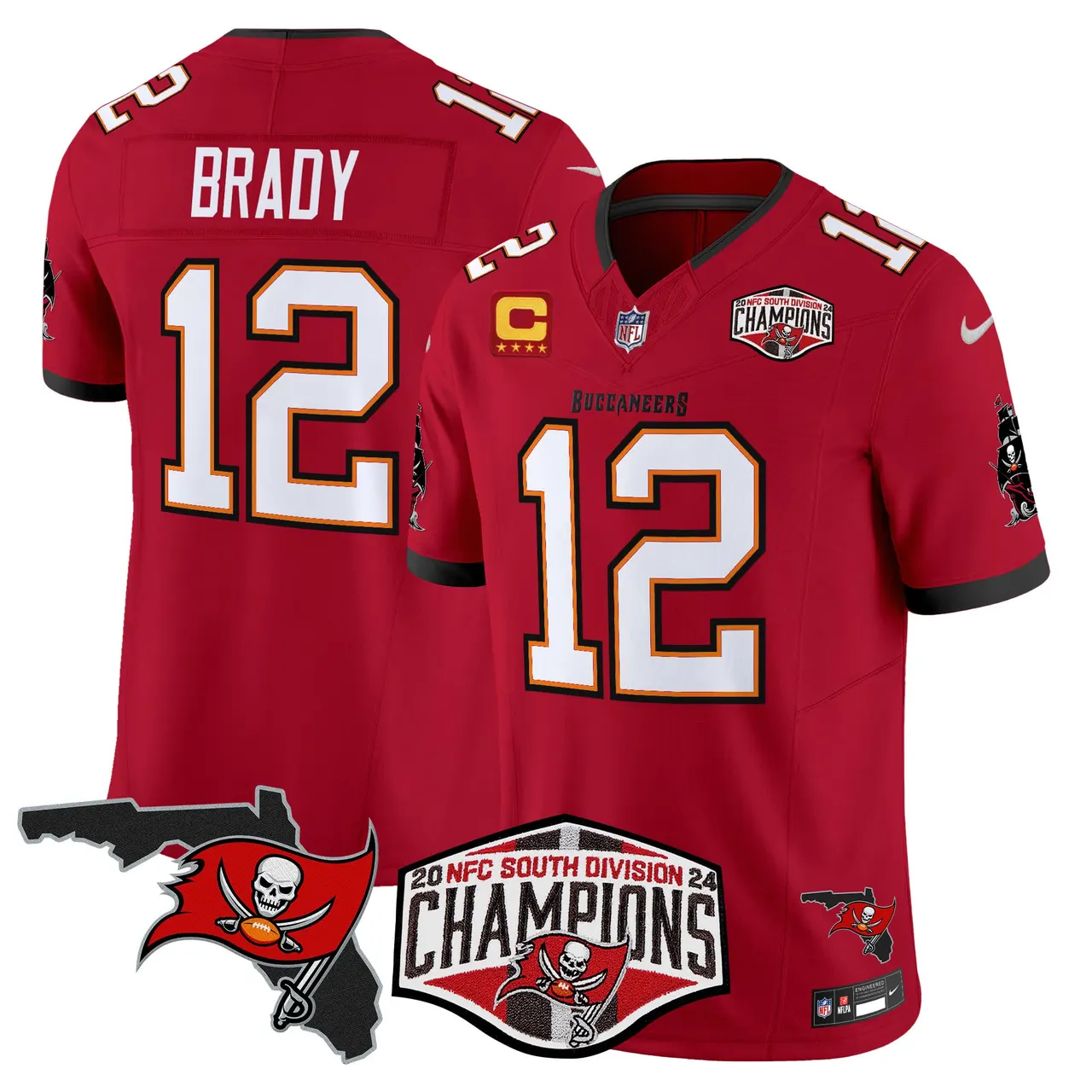 Baker Mayfield Tampa Bay Buccaneers Nike 2024 NFC South Division Champions Patch Vapor Limited Stitched Jersey - Anthracite - Image 16