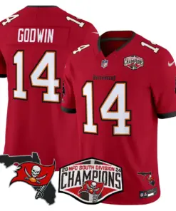 Baker Mayfield Tampa Bay Buccaneers Nike 2024 NFC South Division Champions Patch Vapor Limited Stitched Jersey - Anthracite - Image 18