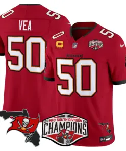 Baker Mayfield Tampa Bay Buccaneers Nike 2024 NFC South Division Champions Patch Vapor Limited Stitched Jersey - Anthracite - Image 19