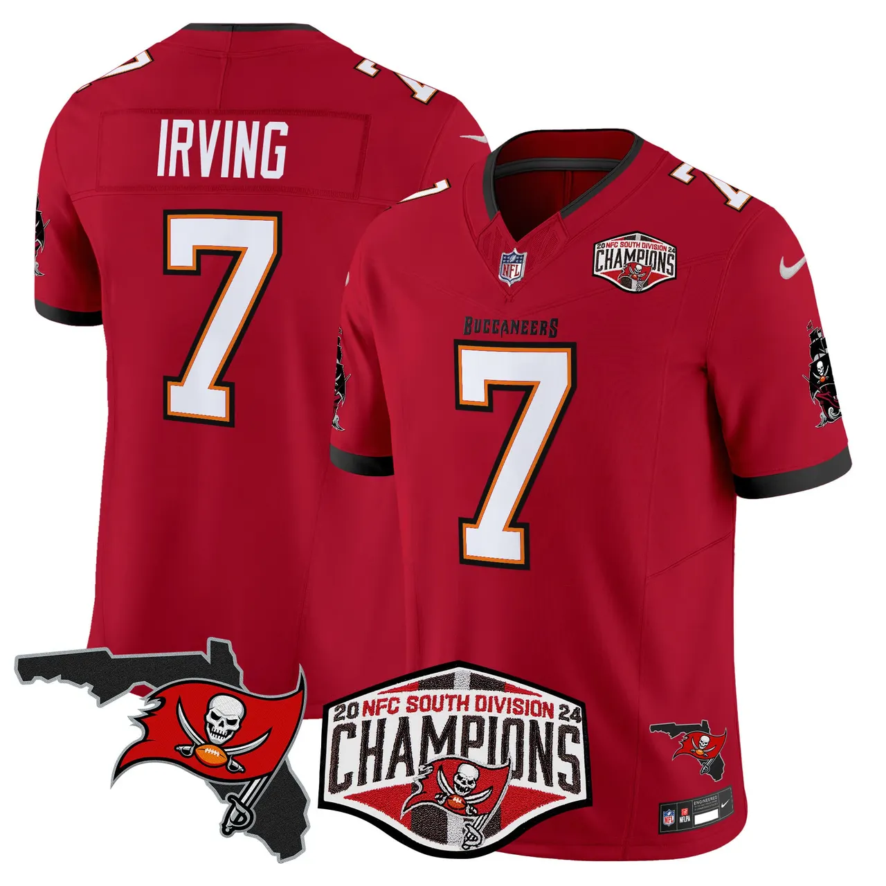 Baker Mayfield Tampa Bay Buccaneers Nike 2024 NFC South Division Champions Patch Vapor Limited Stitched Jersey - Anthracite - Image 21