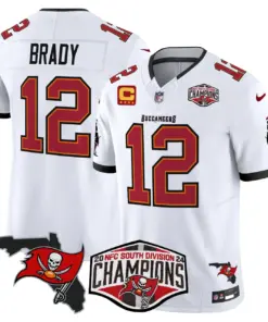 Baker Mayfield Tampa Bay Buccaneers Nike 2024 NFC South Division Champions Patch Vapor Limited Stitched Jersey - Anthracite - Image 23