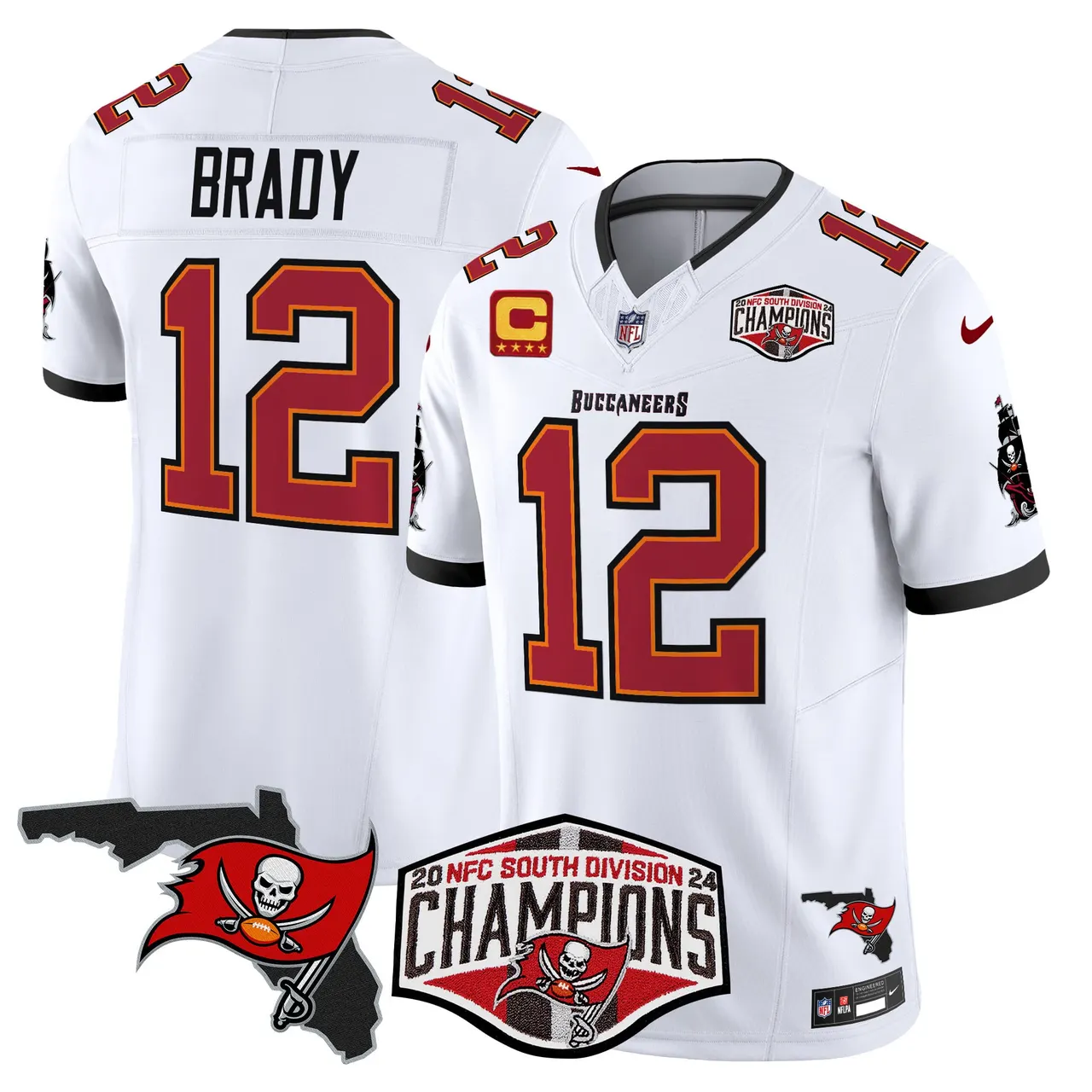 Baker Mayfield Tampa Bay Buccaneers Nike 2024 NFC South Division Champions Patch Vapor Limited Stitched Jersey - Anthracite - Image 23