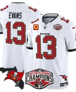 Baker Mayfield Tampa Bay Buccaneers Nike 2024 NFC South Division Champions Patch Vapor Limited Stitched Jersey - Anthracite - Image 24