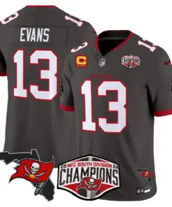 Baker Mayfield Tampa Bay Buccaneers Nike 2024 NFC South Division Champions Patch Vapor Limited Stitched Jersey - Anthracite - Image 31