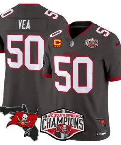 Baker Mayfield Tampa Bay Buccaneers Nike 2024 NFC South Division Champions Patch Vapor Limited Stitched Jersey - Anthracite - Image 33