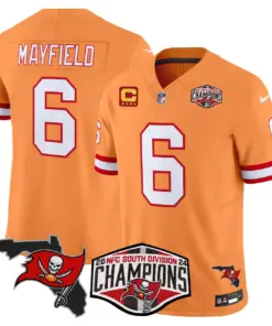 Baker Mayfield Tampa Bay Buccaneers Nike 2024 NFC South Division Champions Patch Vapor Limited Stitched Jersey - Anthracite - Image 36