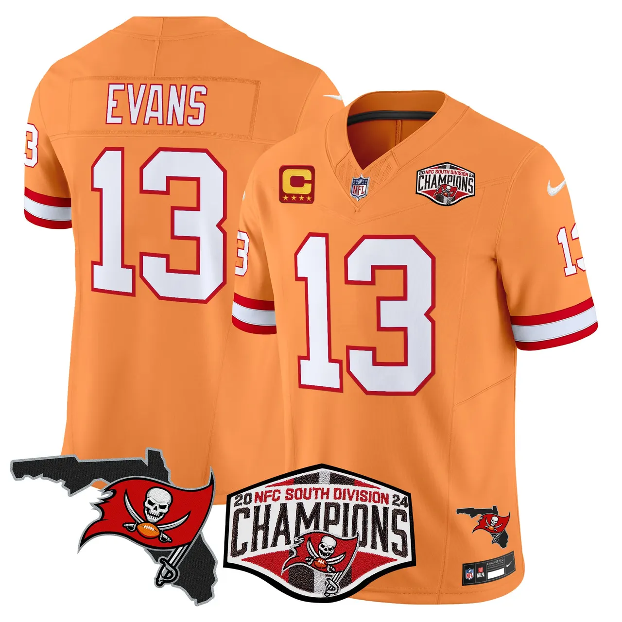 Baker Mayfield Tampa Bay Buccaneers Nike 2024 NFC South Division Champions Patch Vapor Limited Stitched Jersey - Anthracite - Image 38