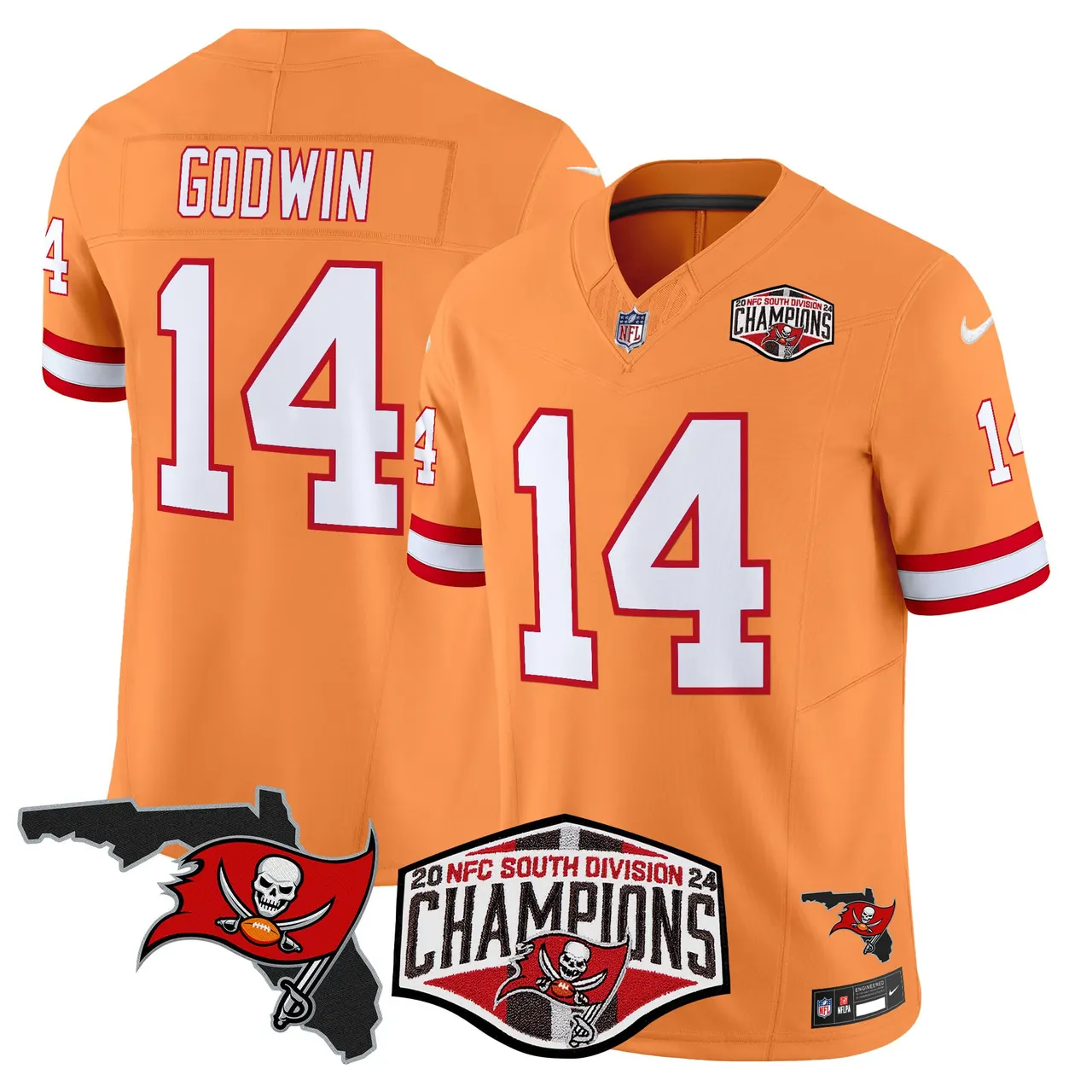 Baker Mayfield Tampa Bay Buccaneers Nike 2024 NFC South Division Champions Patch Vapor Limited Stitched Jersey - Anthracite - Image 39